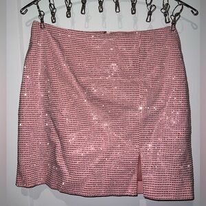 Pink sparkly mini skirt- Small
